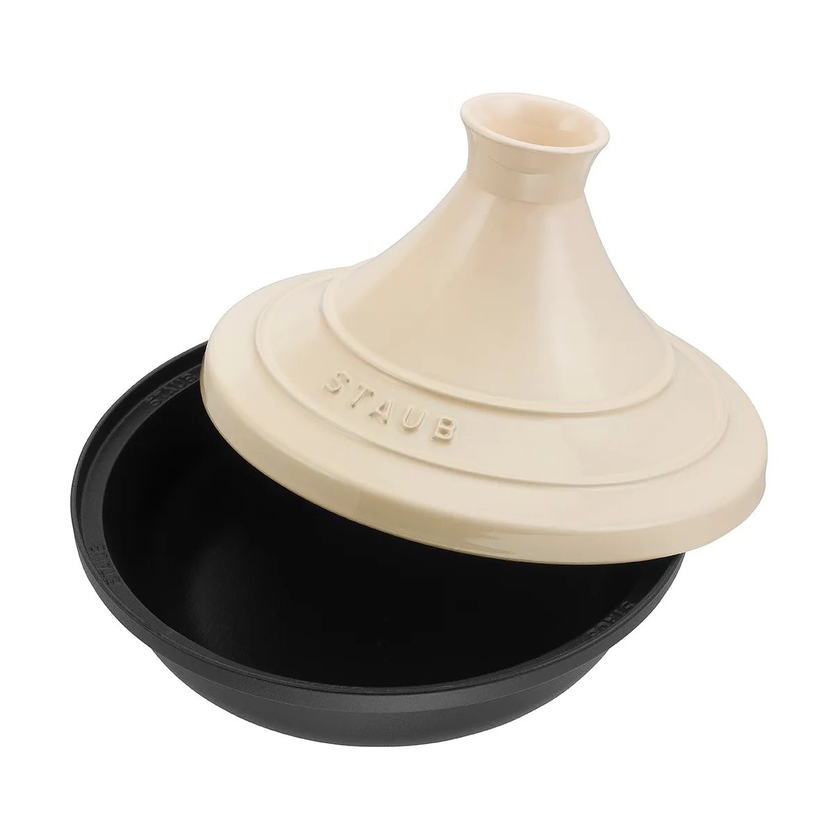 Staub Tagine z żeliwa beżowo-czarny, 28 cm STAUB
