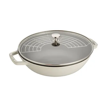 Staub wok żeliwny z pokrywą Ø30 cm - White truffle - STAUB