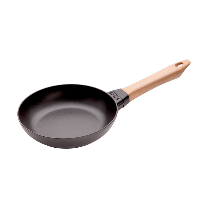 Staub żeliwna patelnia czarna, drewniany uchwyt - Ø20 cm - STAUB