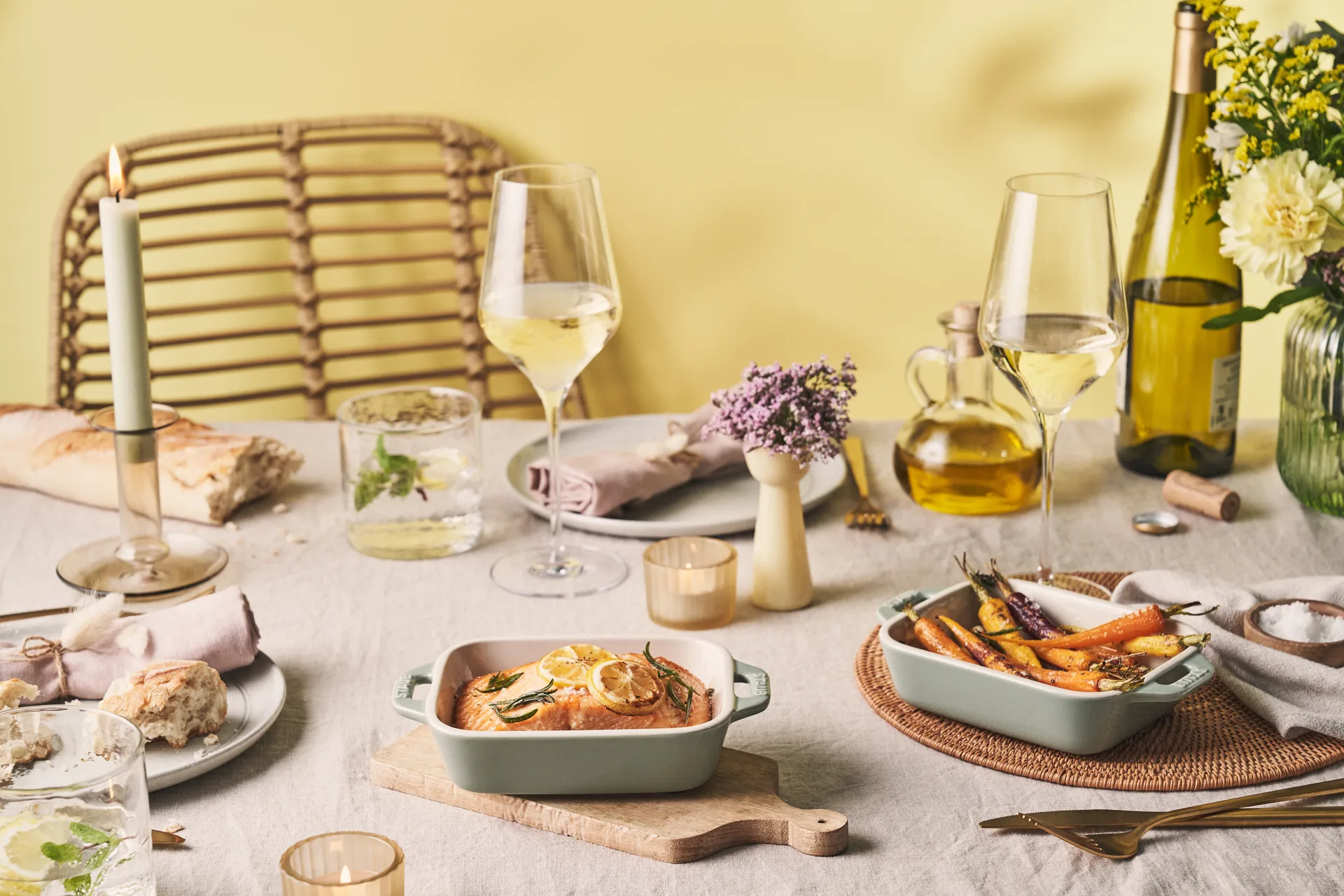 Staub zestaw 2 prostokątnych form do zapiekania, Eukaliptus STAUB