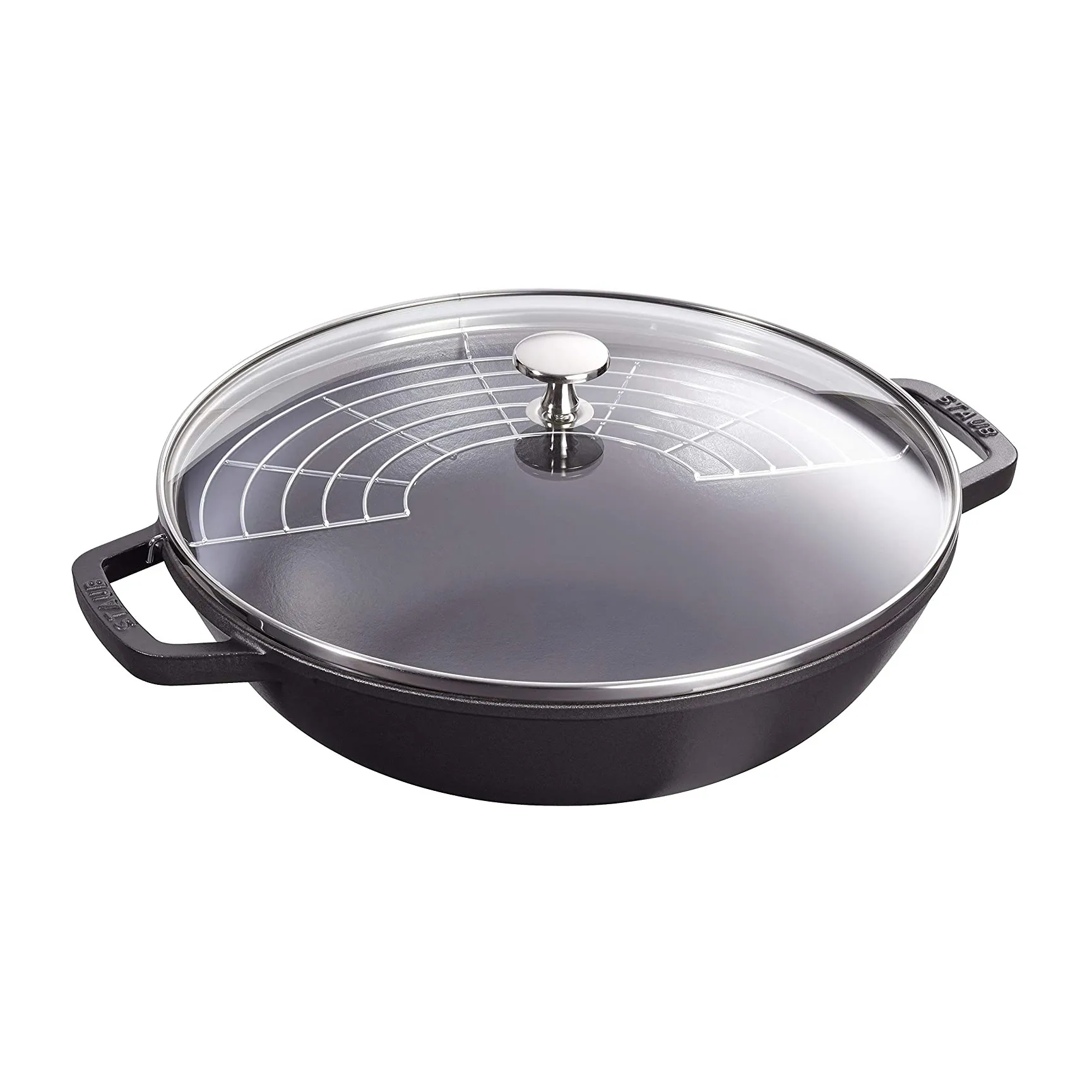Wok z pokrywą szklaną Ø30 cm 4,4 L, Czarny STAUB