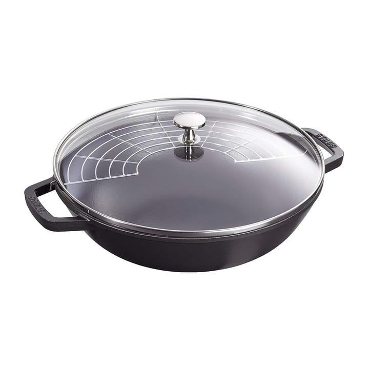 Wok z pokrywą szklaną Ø30 cm 4,4 L - Czarny - STAUB