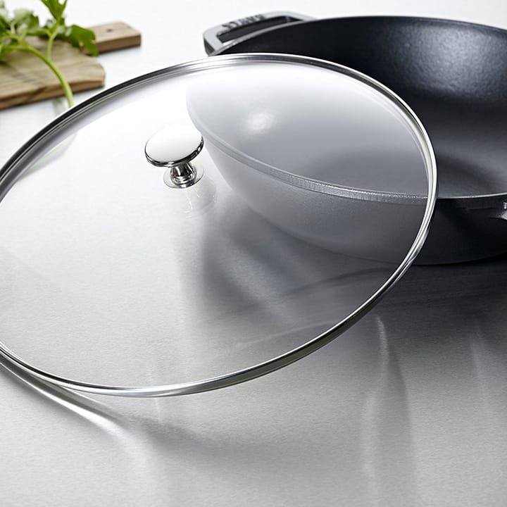 Wok z pokrywą szklaną Ø30 cm 4,4 L, Szary STAUB