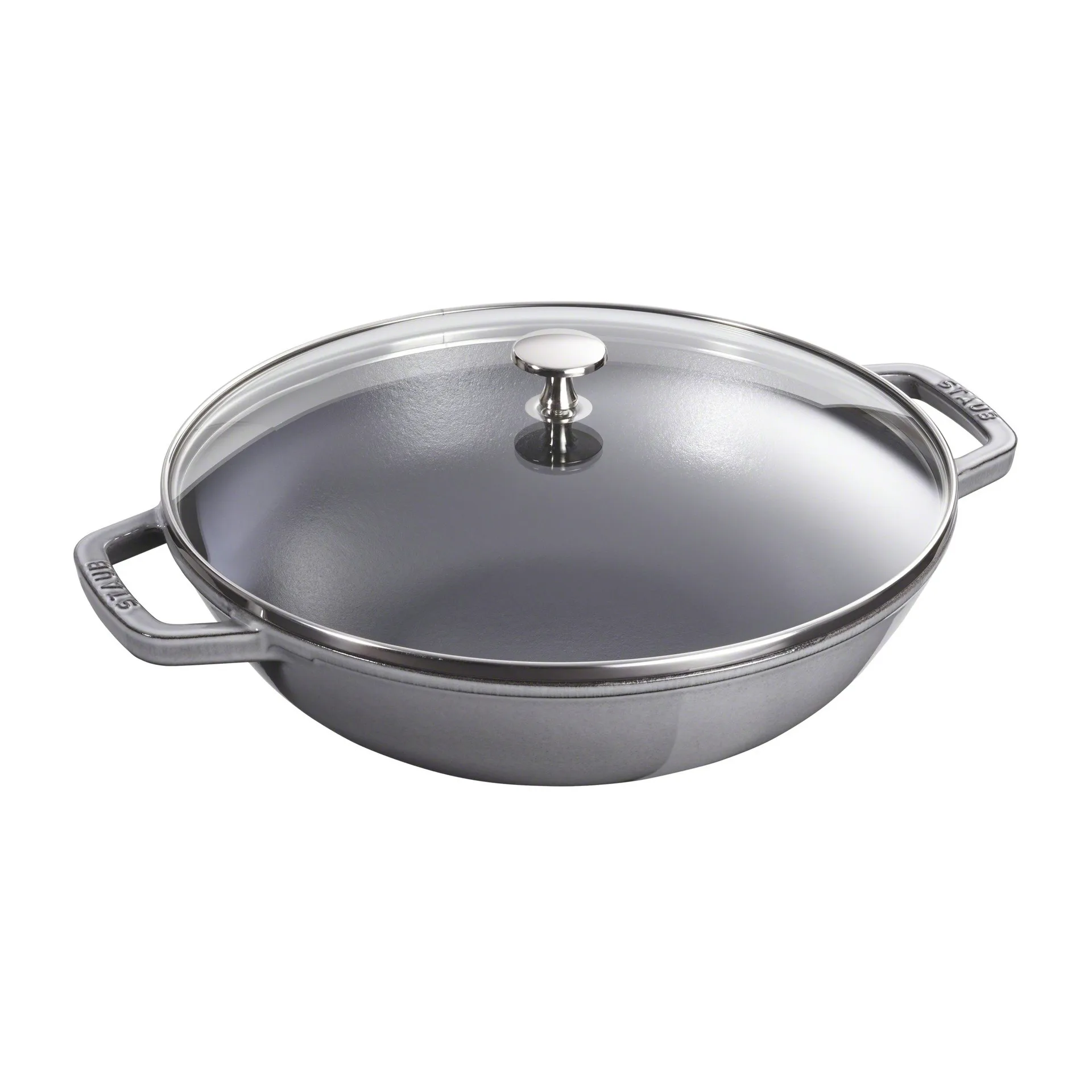 Wok ze szklaną pokrywą Ø37 cm 5,7 L, Szary STAUB