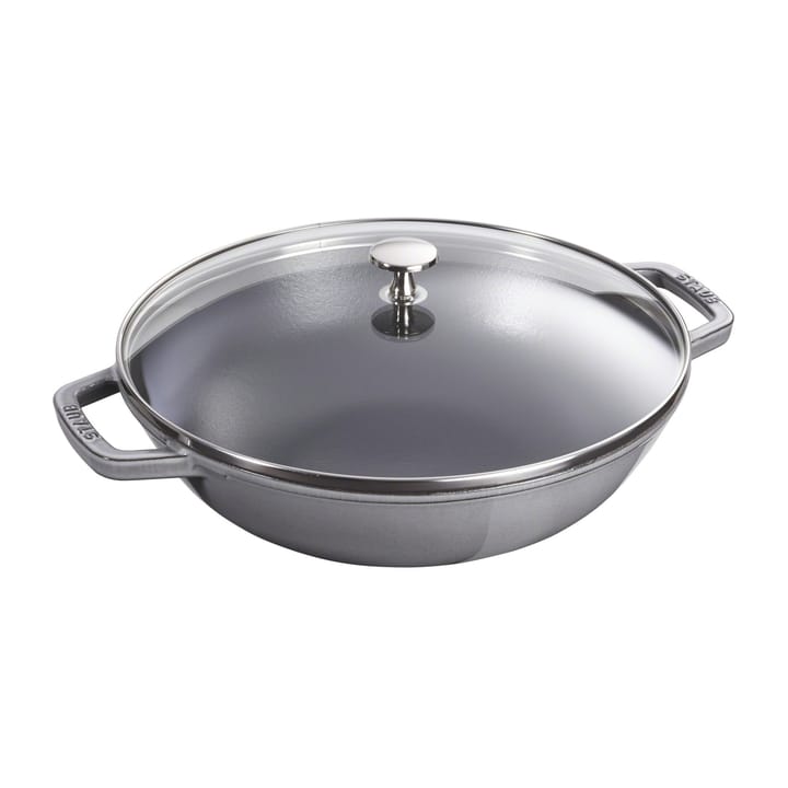 Wok ze szklaną pokrywą Ø37 cm 5,7 L - Szary - STAUB