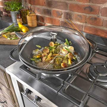 Wok ze szklaną pokrywą Ø37 cm 5,7 L - Szary - STAUB