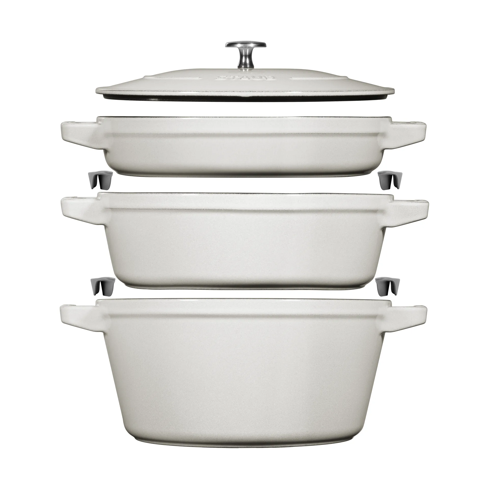 Zestaw 5 naczyn Staub, do układania w stos, White truffle STAUB