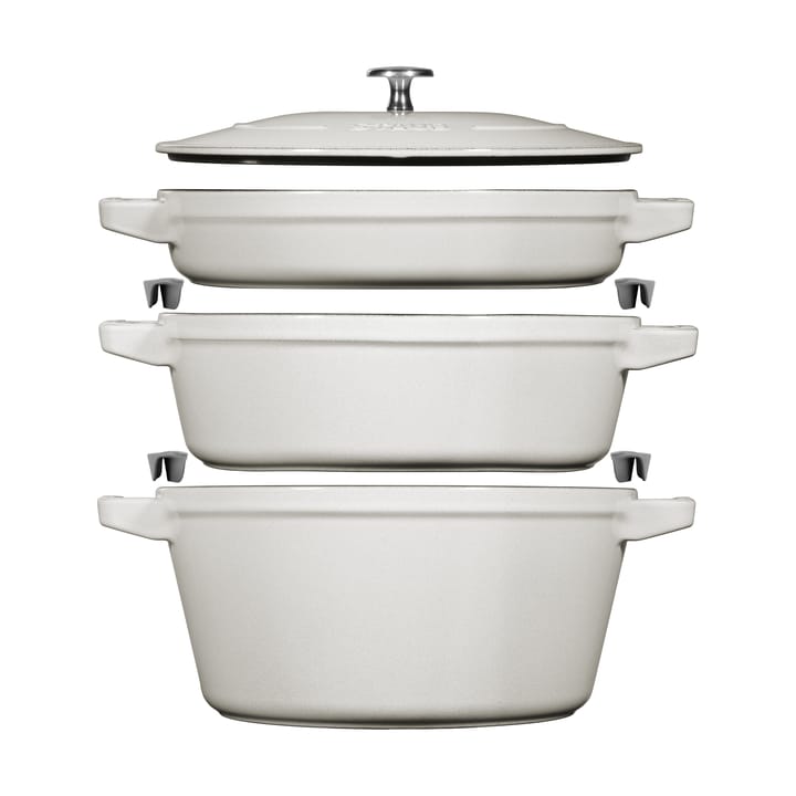 Zestaw 5 naczyn Staub, do układania w stos - White truffle - STAUB