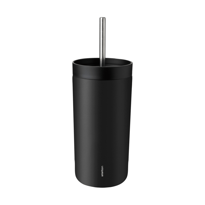 Termos To Go Sip ze słomką 0,4 L - Soft black - Stelton