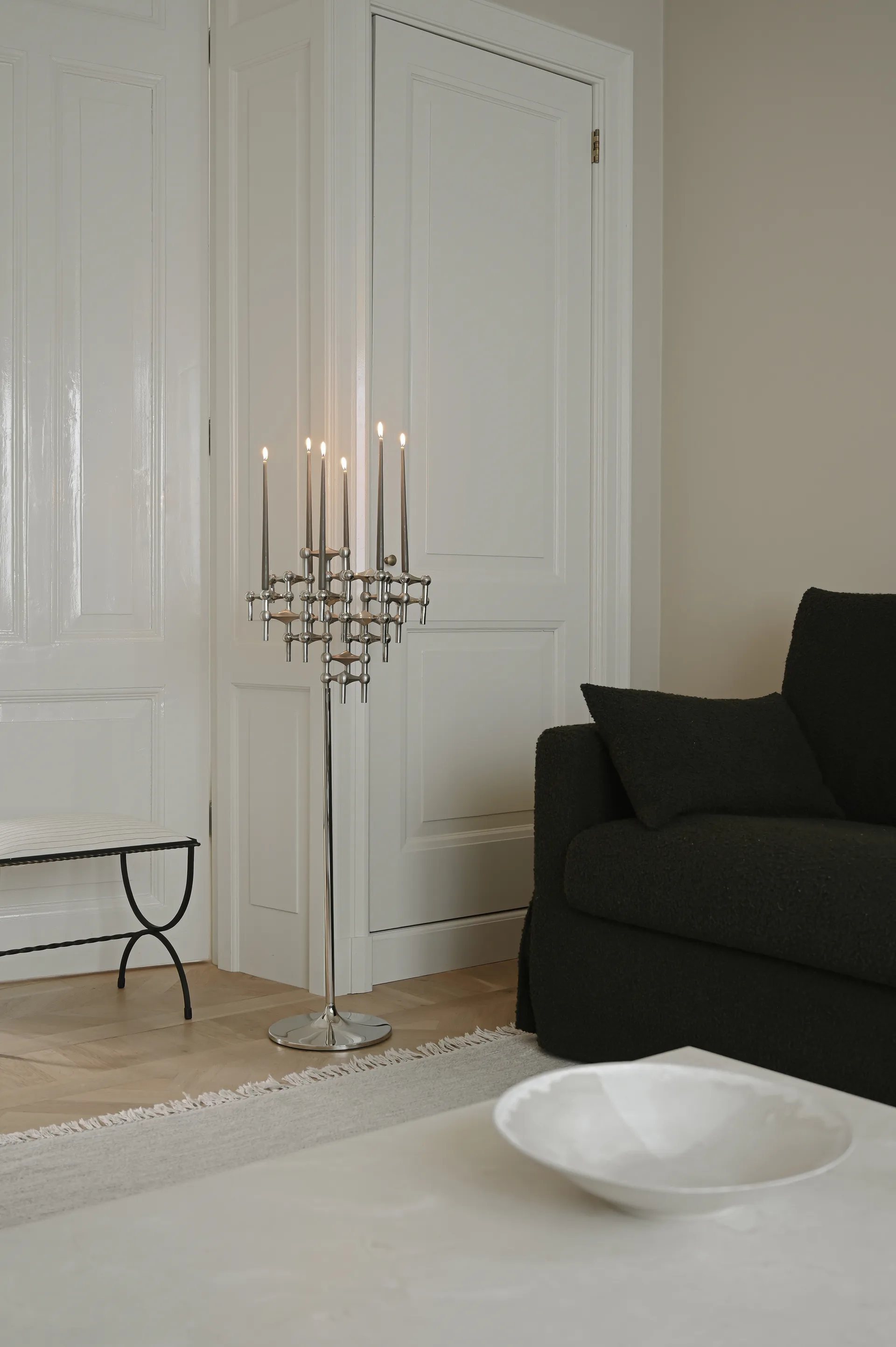 STOFF Nagel świecznik podłogowy 70 cm, Chrome STOFF Nagel