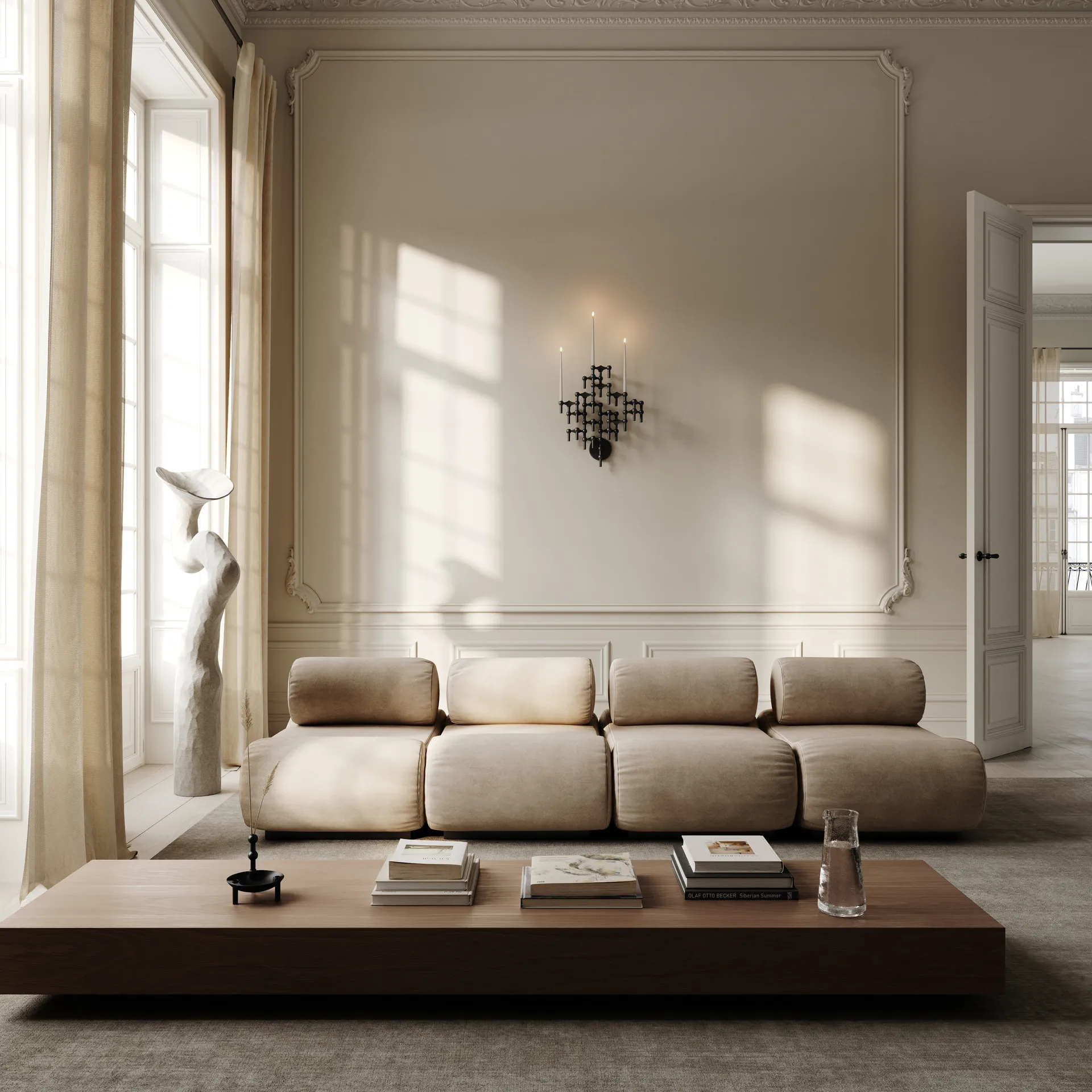 Świecznik ścienny STOFF Nagel, Matowa czerń STOFF Nagel