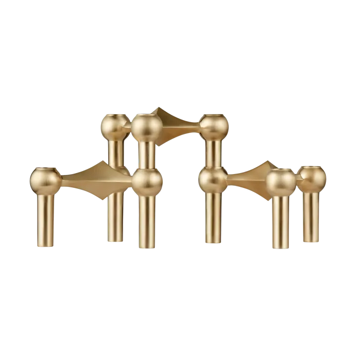 Świecznik STOFF Nagel, 3 szt. - Szczotkowana mosiądz - STOFF Nagel