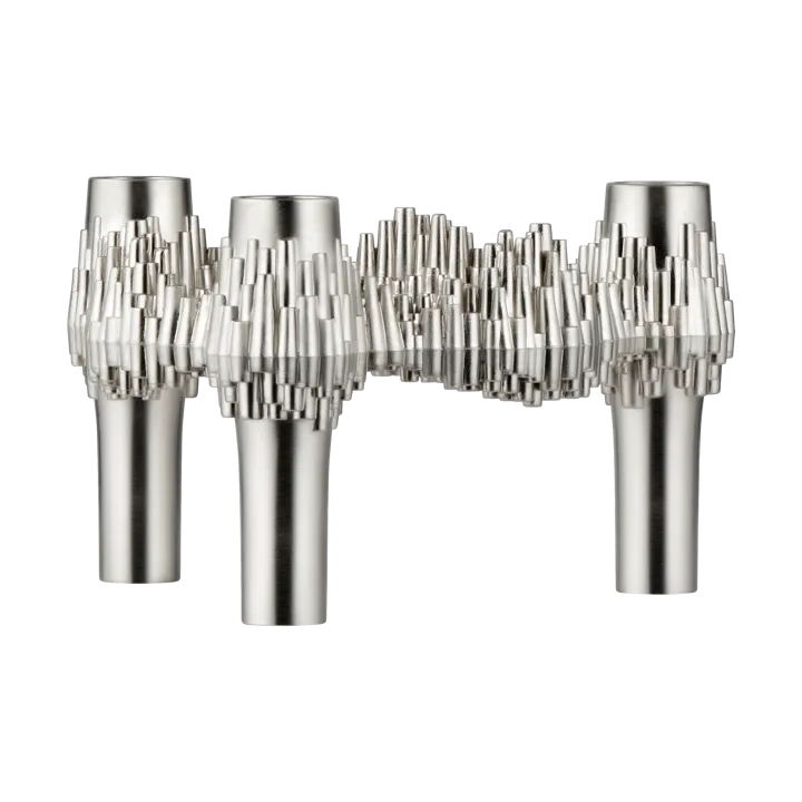 Świecznik STOFF Nagel Quist - Szczotkowany chrom - STOFF Nagel