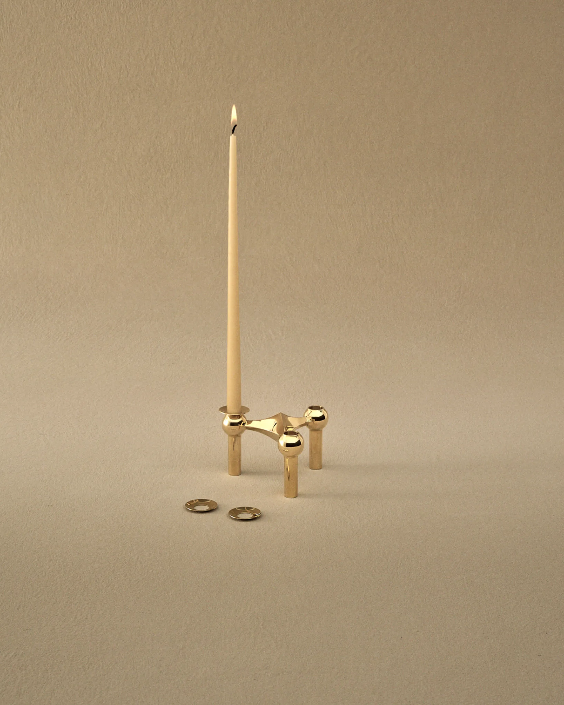 Osłonka na świeczkę STOFF Nagel 3 szt., Pełny mosiądz STOFF