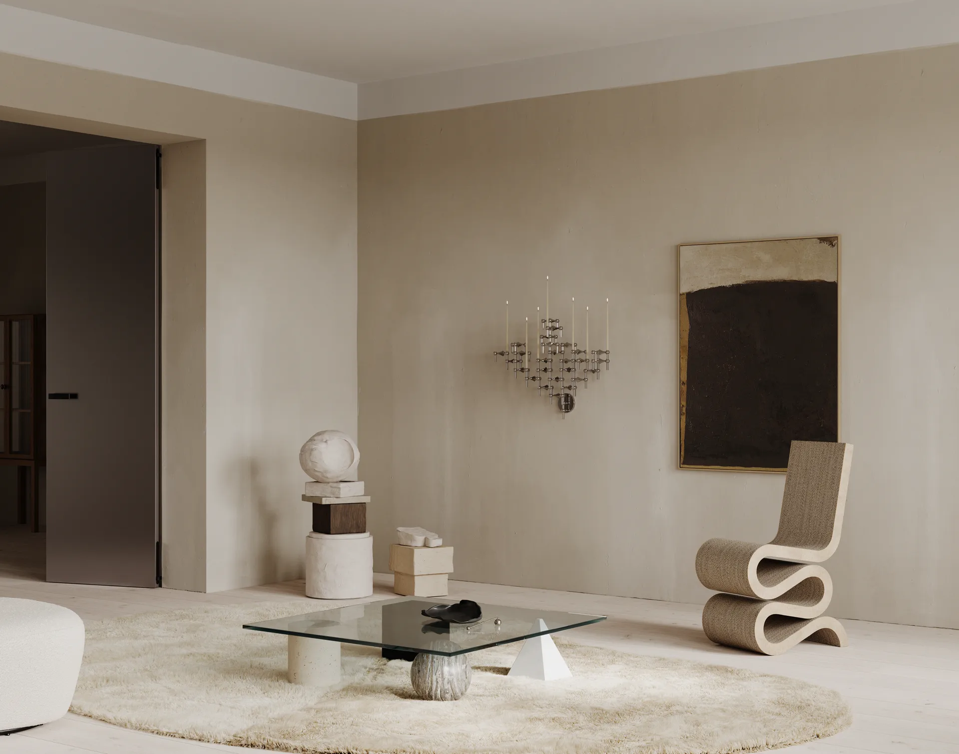 STOFF Nagel świecznik 2 elementów - Chrom STOFF