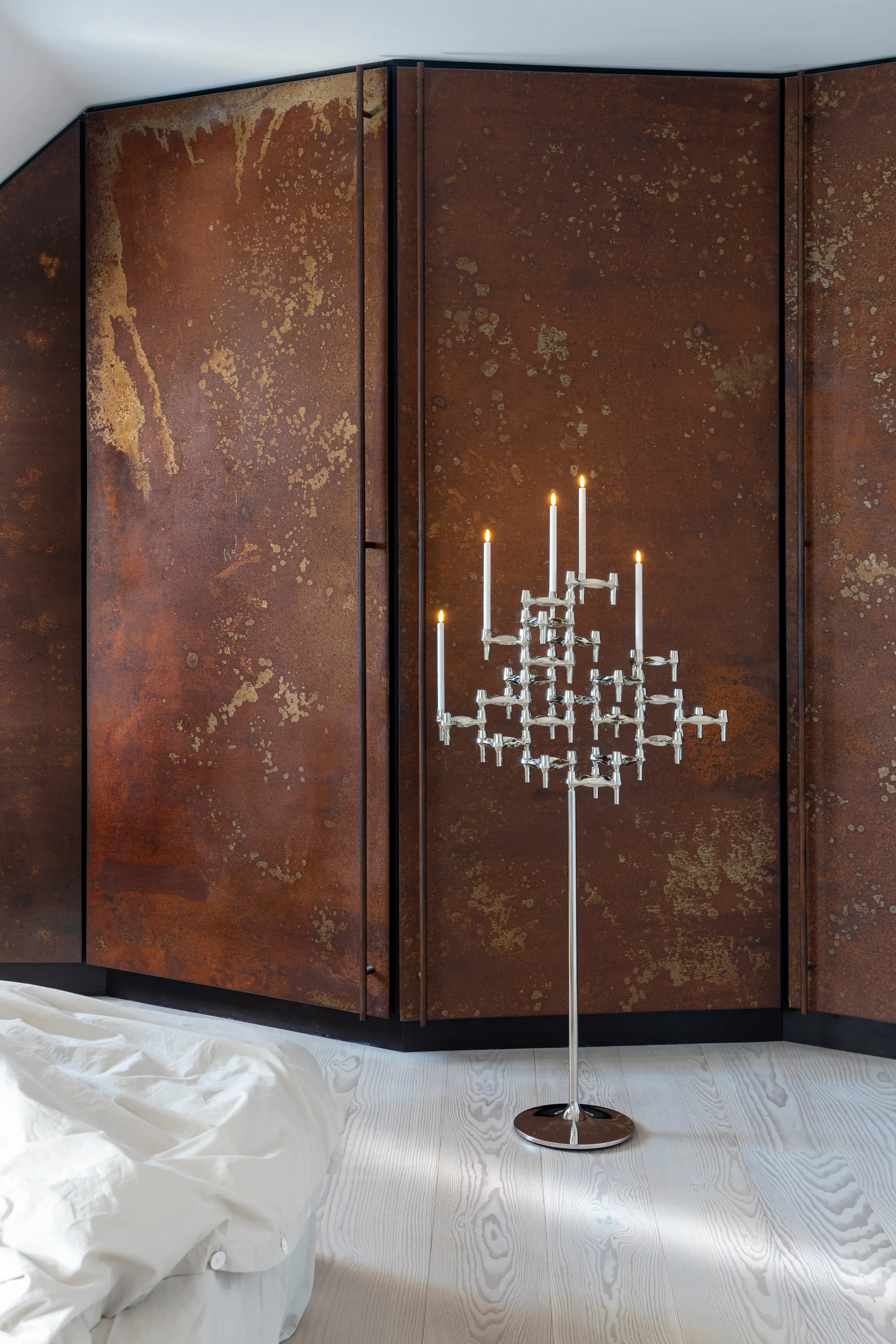 STOFF Nagel świecznik podłogowy 70 cm, Chrome STOFF