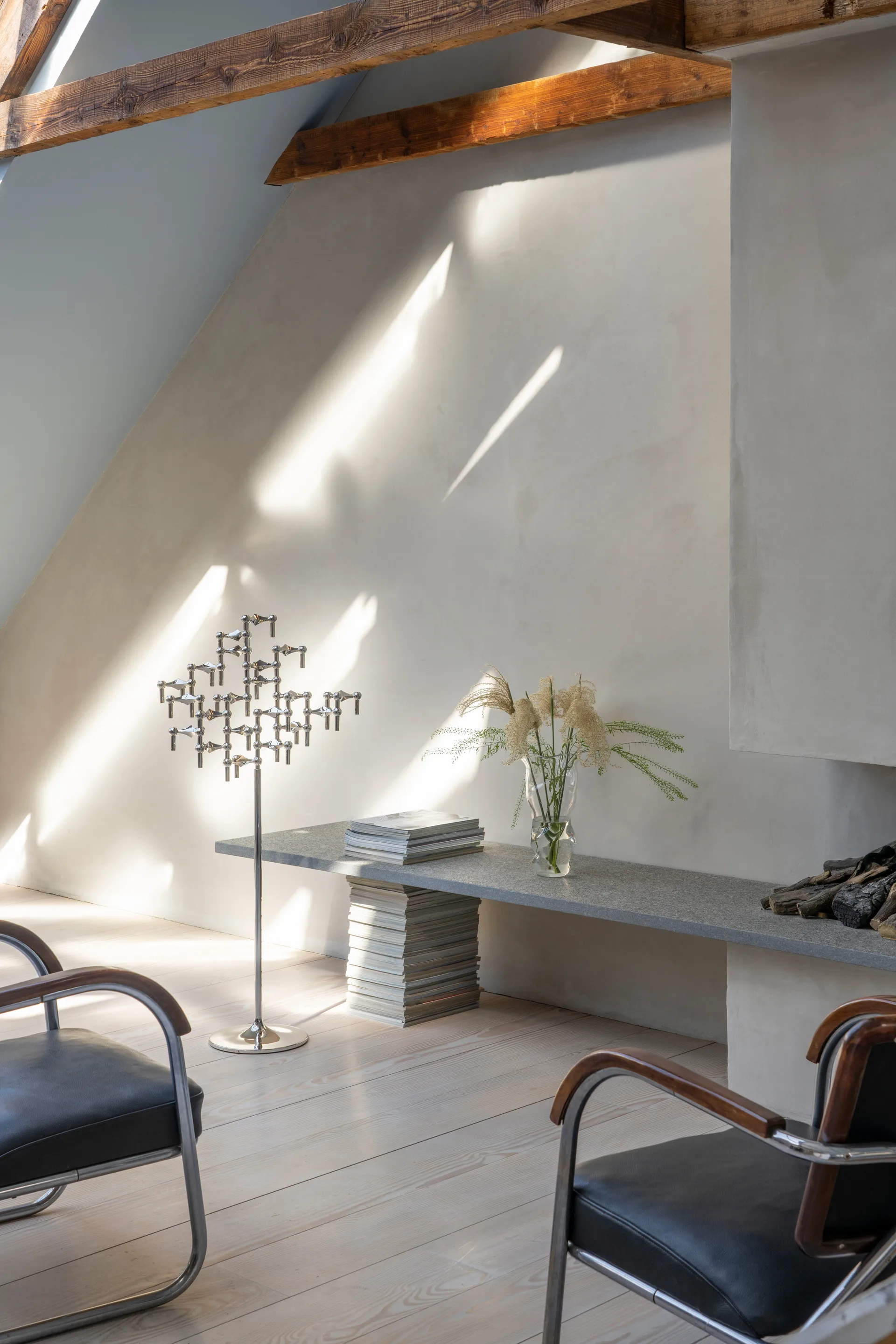 STOFF Nagel świecznik podłogowy 70 cm, Chrome STOFF