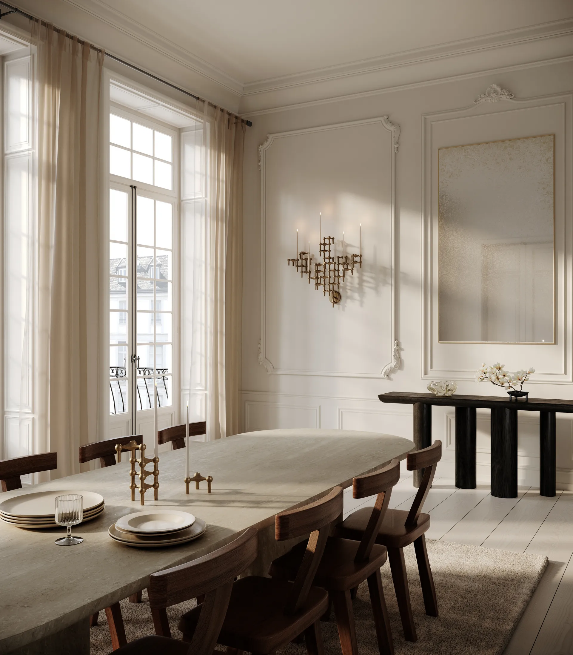 Świecznik ścienny STOFF Nagel, Bronzed brass STOFF