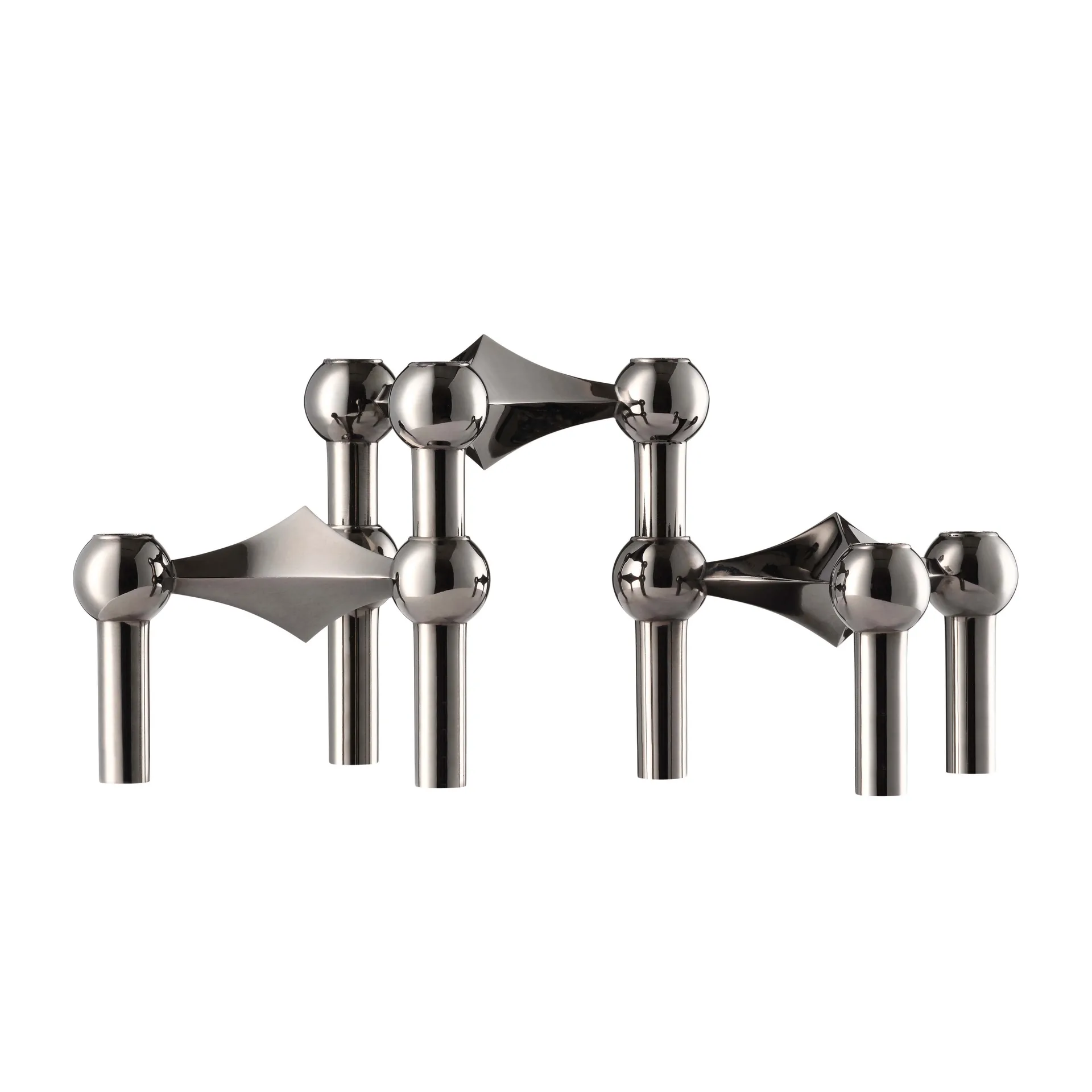 Świecznik STOFF Nagel, 3 szt., Czarny chrom STOFF