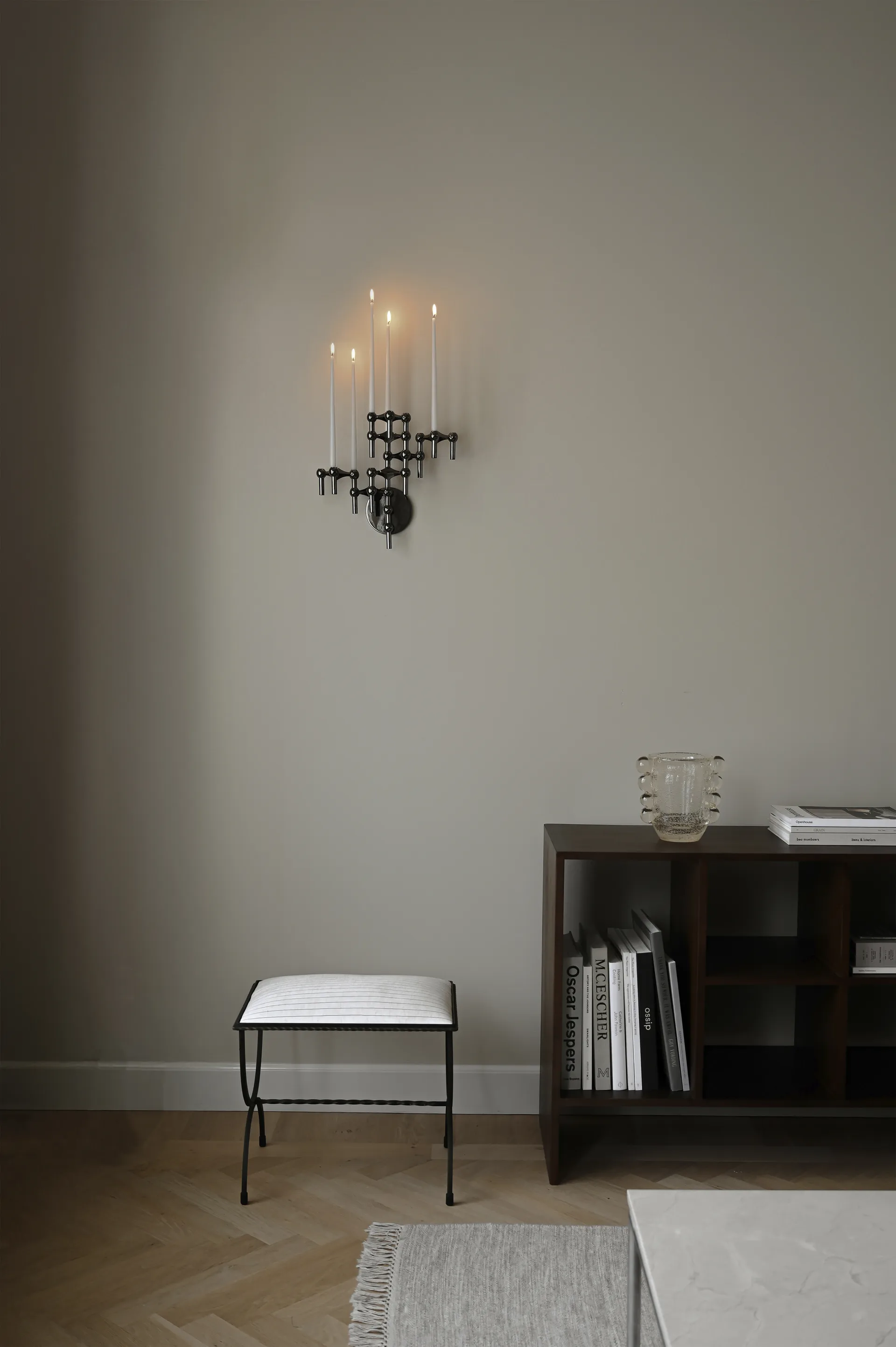 Świecznik STOFF Nagel, 3 szt., Czarny chrom STOFF