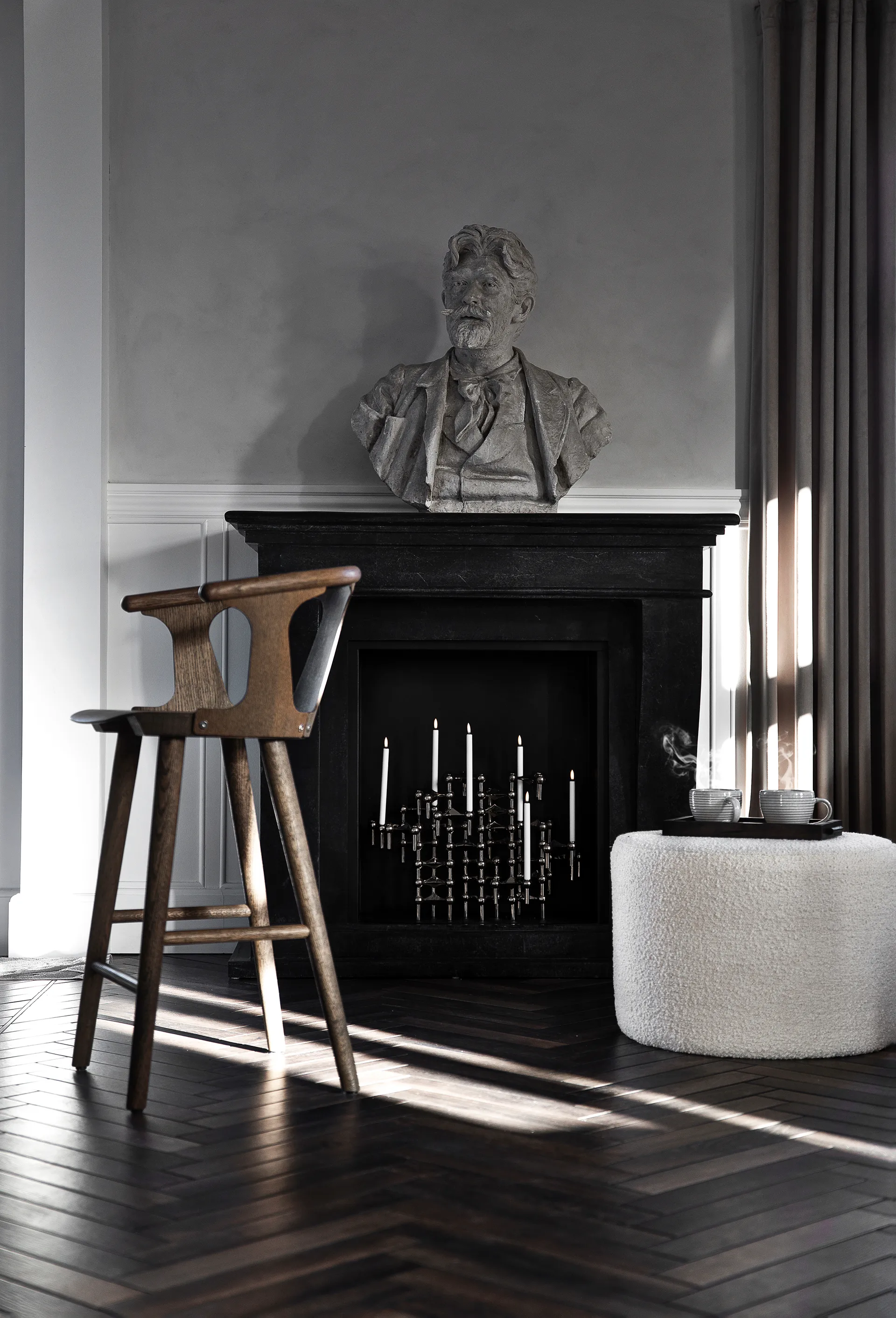 Świecznik STOFF Nagel, 3 szt., Czarny chrom STOFF