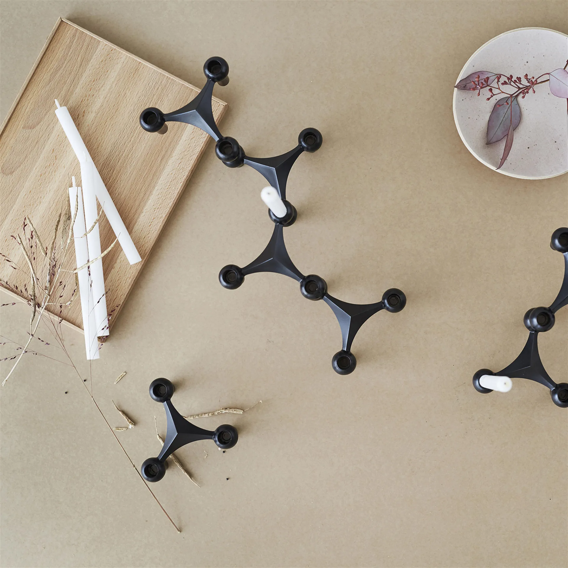 Świecznik STOFF Nagel, 3 szt., Czarny STOFF