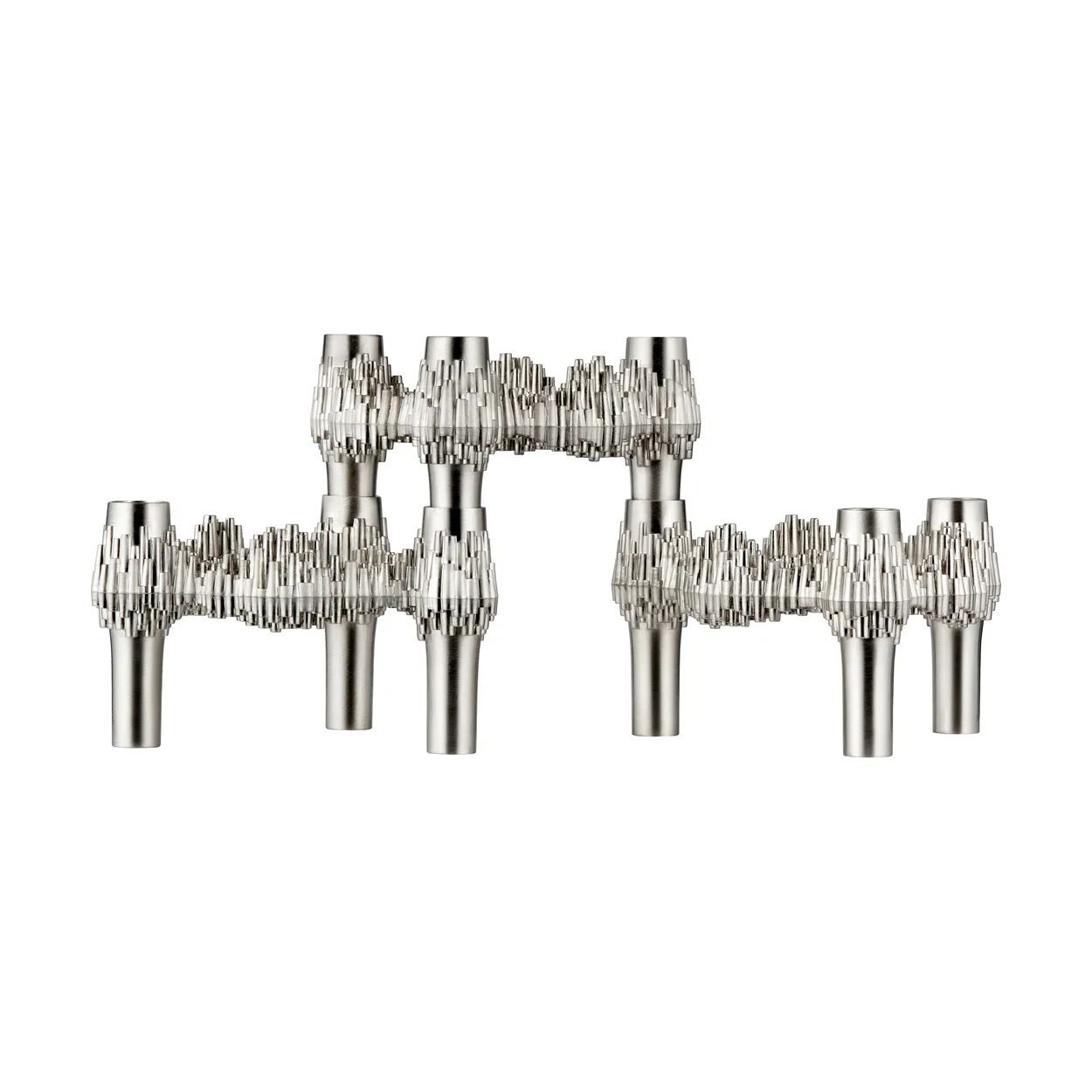 STOFF Świecznik STOFF Quist 3 szt. Szczotkowany chrom