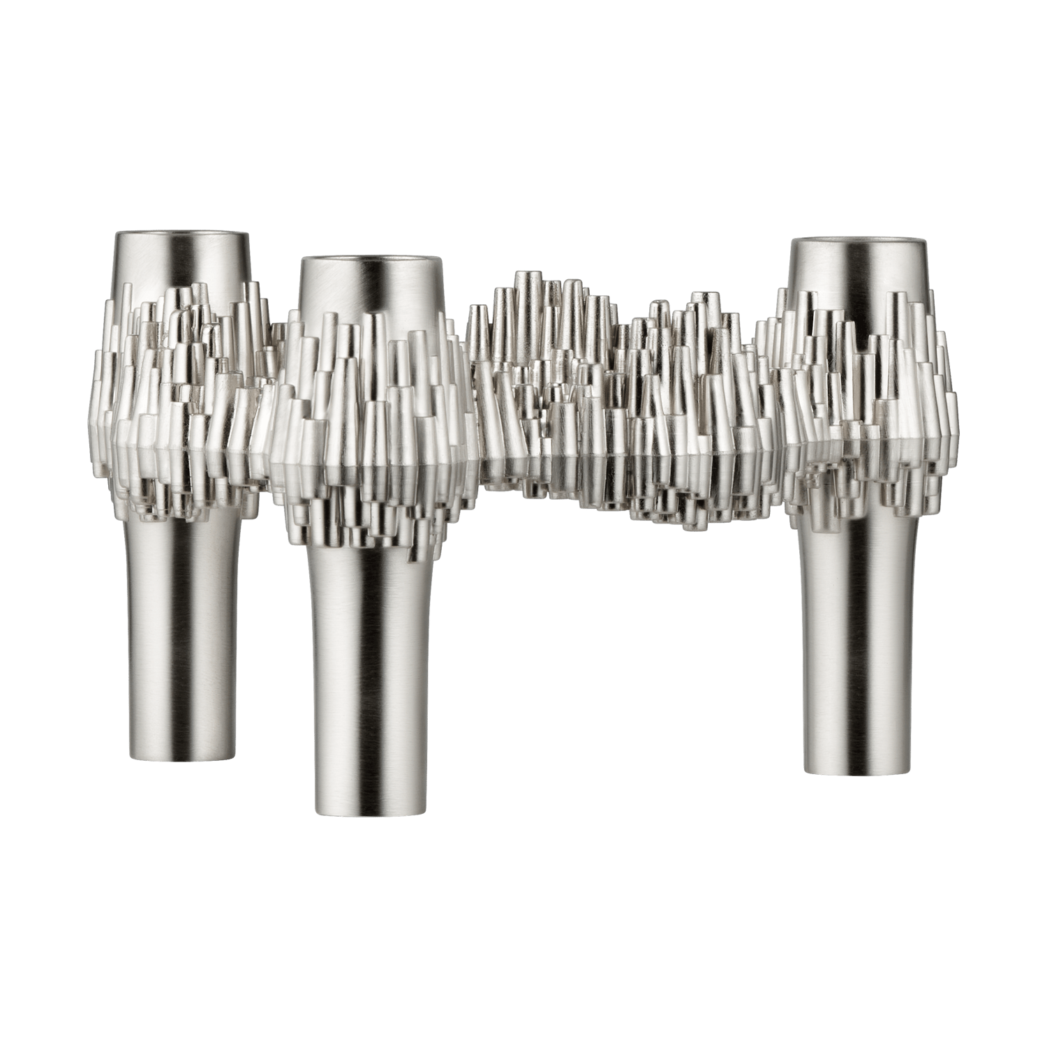 STOFF Świecznik STOFF Quist Szczotkowany chrom | Skandynawski Design | Latarenki | Srebrny kolor