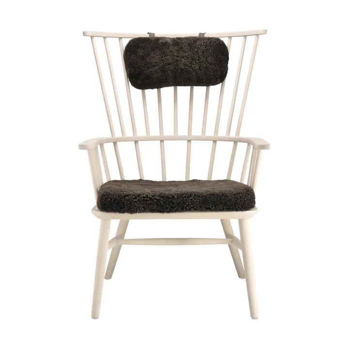 Fotel Henriette z poduszką i zagłówkiem Biały olej-Espresso - Stolab