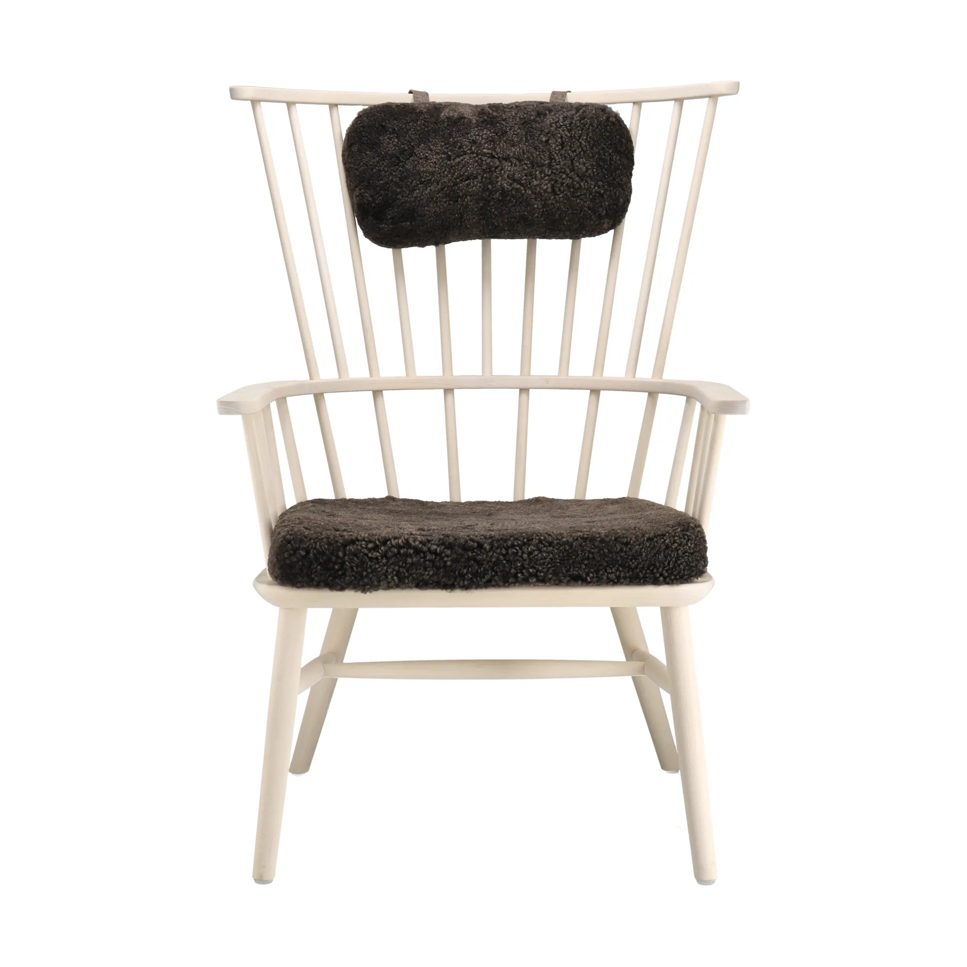 Fotel Henriette z poduszką i zagłówkiem Biały olej-Espresso Stolab