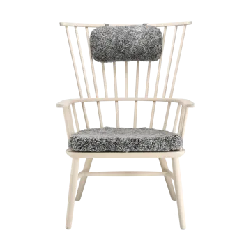 Fotel Henriette z poduszką i zagłówkiem Biały olej-Scand. Grey - undefined - Stolab