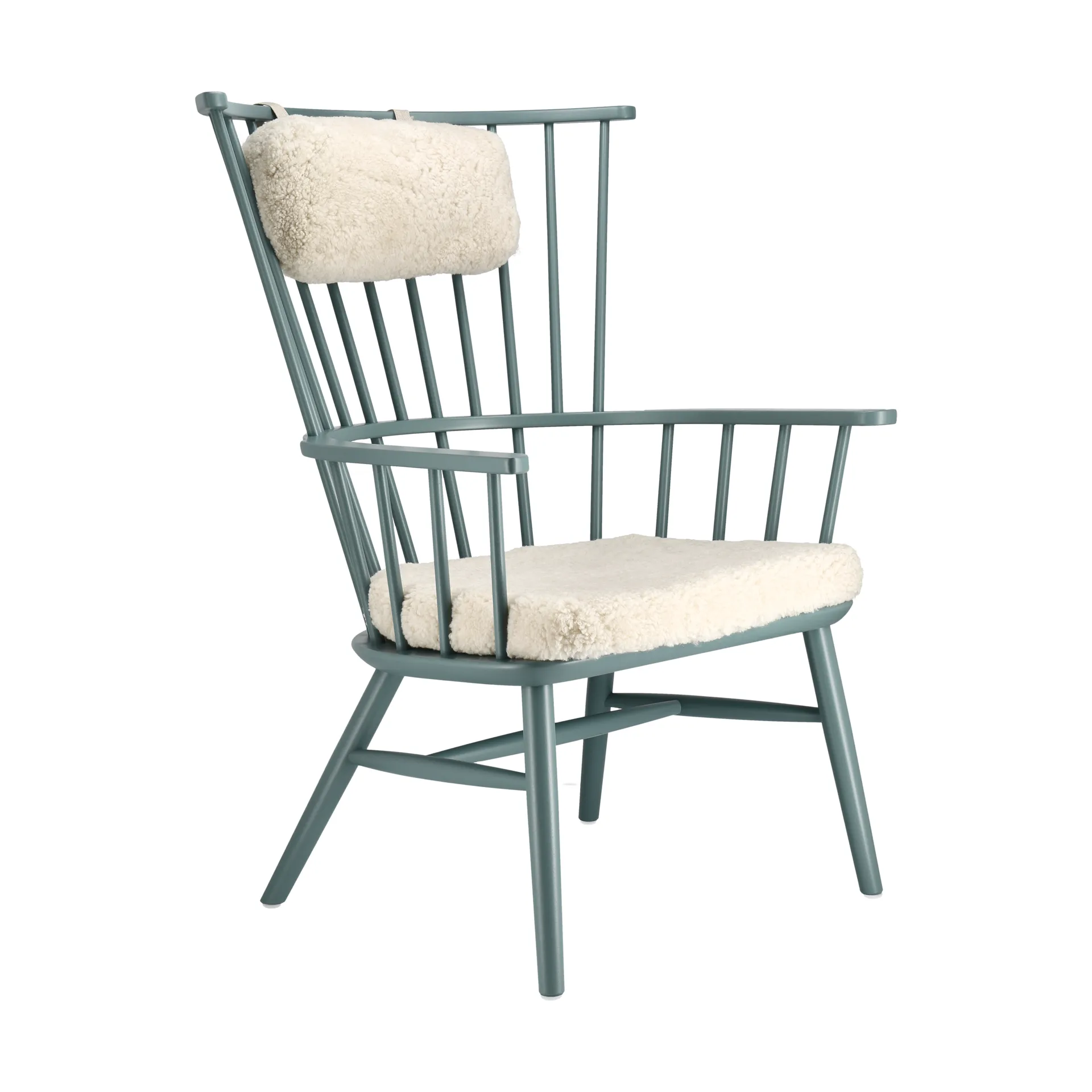 Fotel Henriette z poduszką i zagłówkiem Mgła-Moonlight Stolab