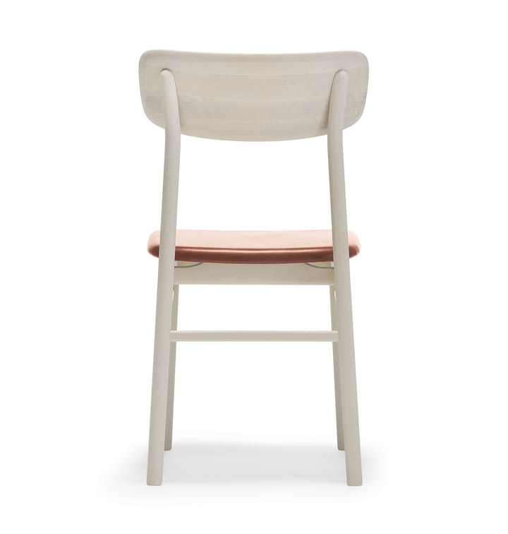 Krzesło Prima Vista, brzoza olejowana na biało - Skóra elmotique 43807 koniak - Stolab