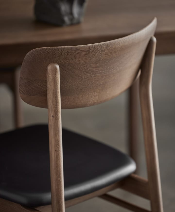 Krzesło Prima Vista, dąb, Smoked oak-black leather Stolab