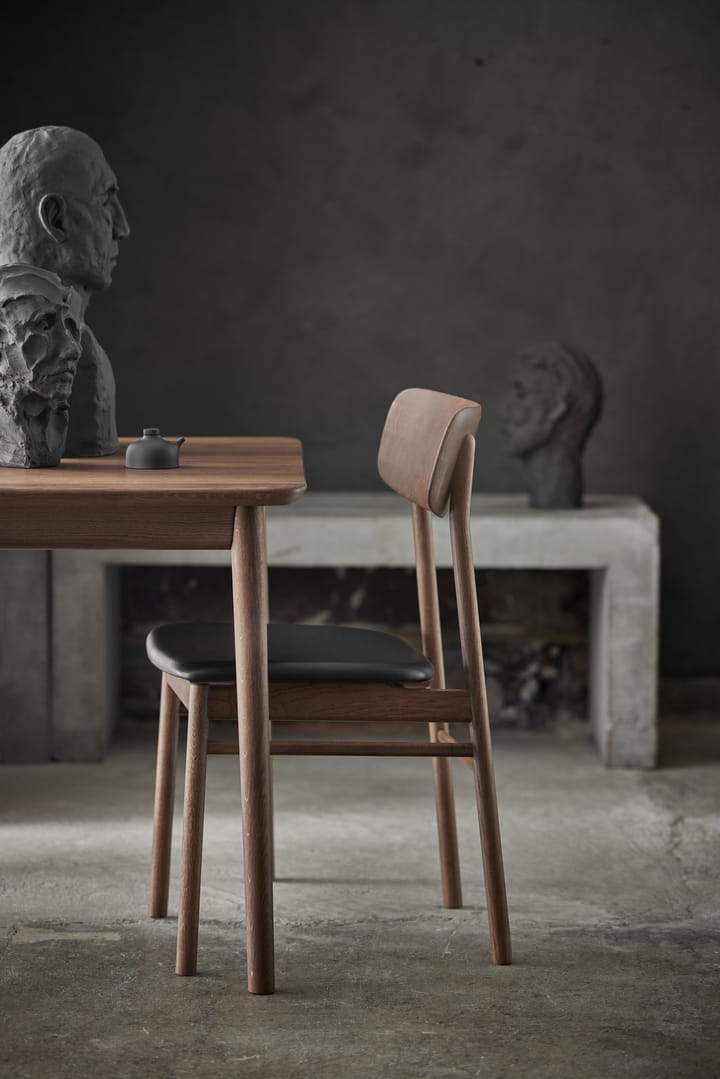 Krzesło Prima Vista, dąb, Smoked oak-black leather Stolab
