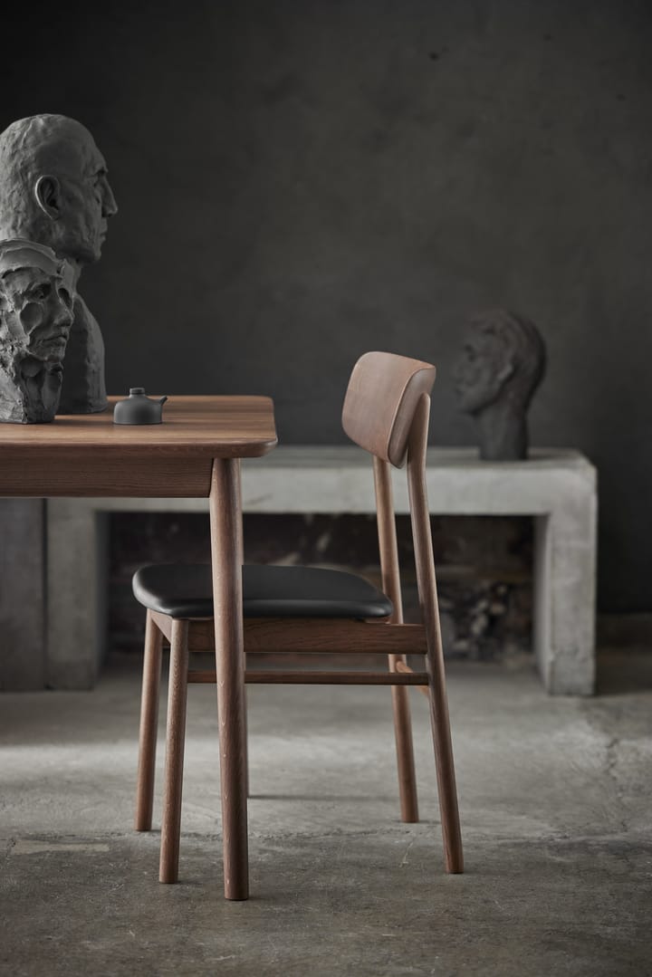 Krzesło Prima Vista, dąb - Smoked oak-black leather - Stolab