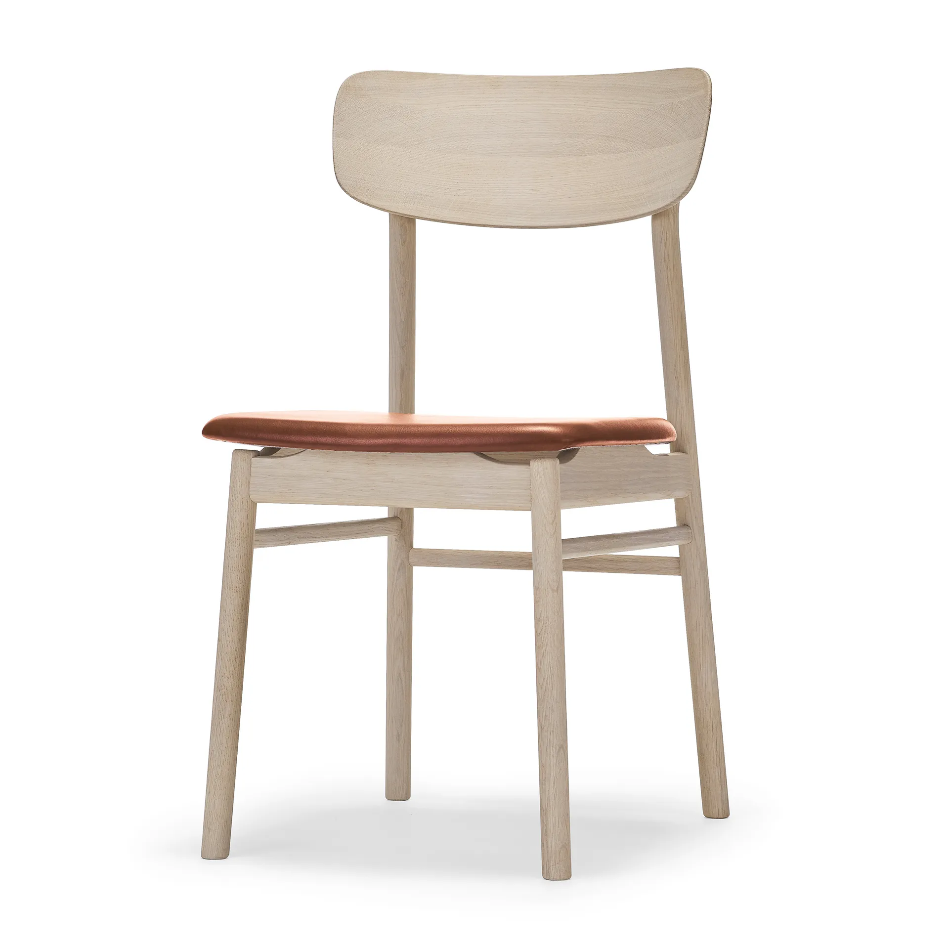 Krzesło Prima Vista, Skóra elmotique 43807 koniak-brzoza jasny lakier matowy Stolab