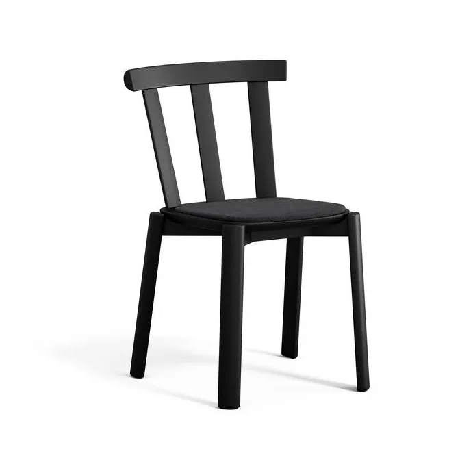 Krzesło tapicerowane siedzisko Alt brzoza, Hallingdal 65-180 czarny-matowy czarny 99 Stolab
