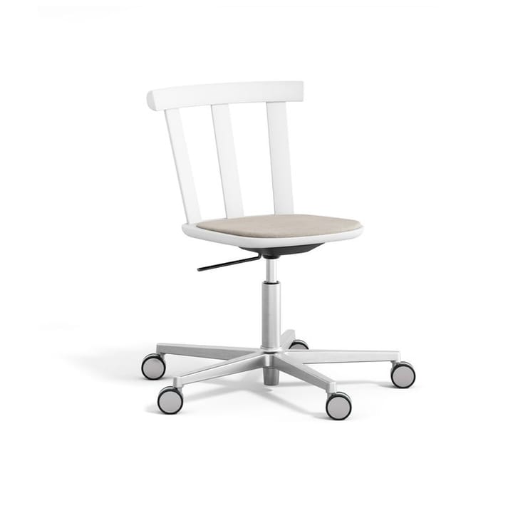 Krzesło z obrotową podstawą Alt tapicerowane siedzisko, brzoza - Hallingdal 65-103 grey/beige-biały 21 - Stolab