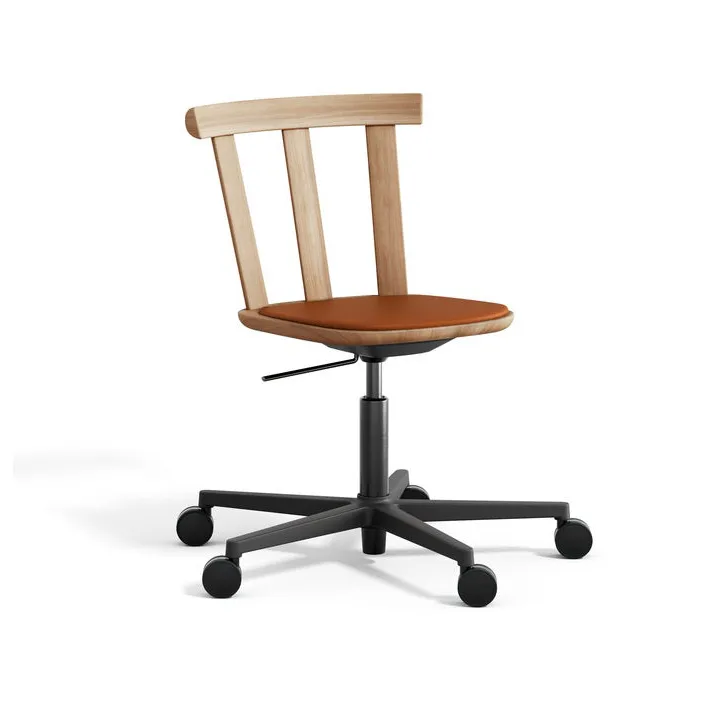 Krzesło z obrotową podstawą Alt tapicerowane siedzisko, dąb., Elmotique 43807-olej naturalny Stolab