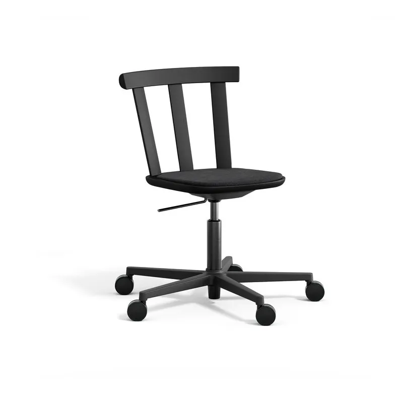 Krzesło z obrotową podstawą Alt tapicerowane siedzisko, dąb., Hallingdal 65-180 czarny-matowy czarny 99 Stolab