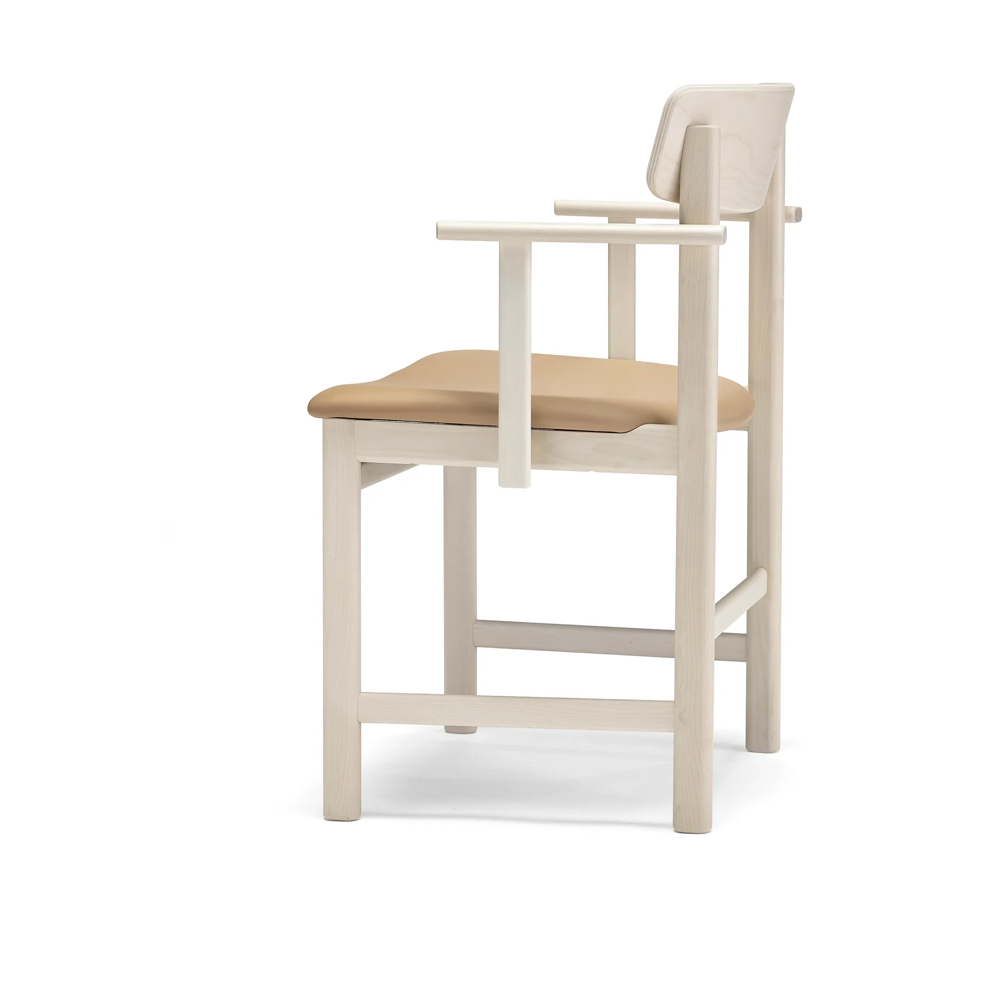 Krzesło z podłokietnikami Pal , Brzoza jasna, matowy lakier-Elmosoft 22030 Stolab