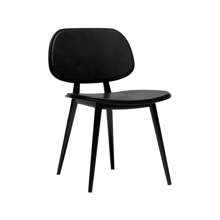 My Chair krzesło - Skórzany czarny, czarny lakierowany stojak brzozowy - Stolab