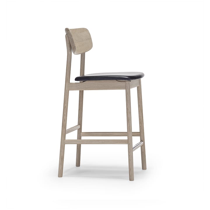 Prima Vista krzesło barowe - Stojak Elmo z dębu olejowanego czarno-białego - Stolab