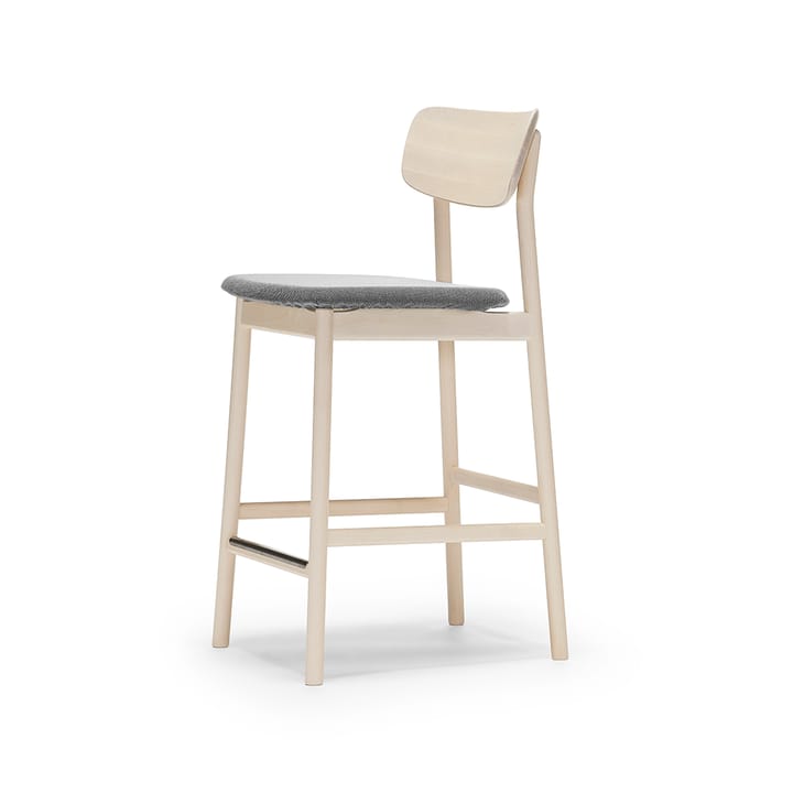 Prima Vista krzesło barowe - tkanina blues 9202 brązowy/beżowy, jasny matowy lakierowany stojak brzozowy - Stolab