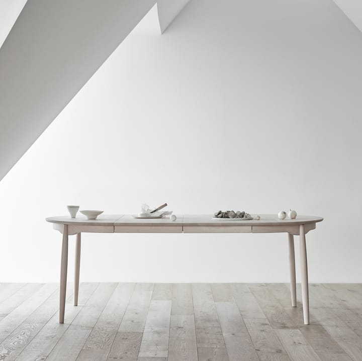 Stół do jadalni Ø115, rozkładany - Biały olej brzozowy - Stolab