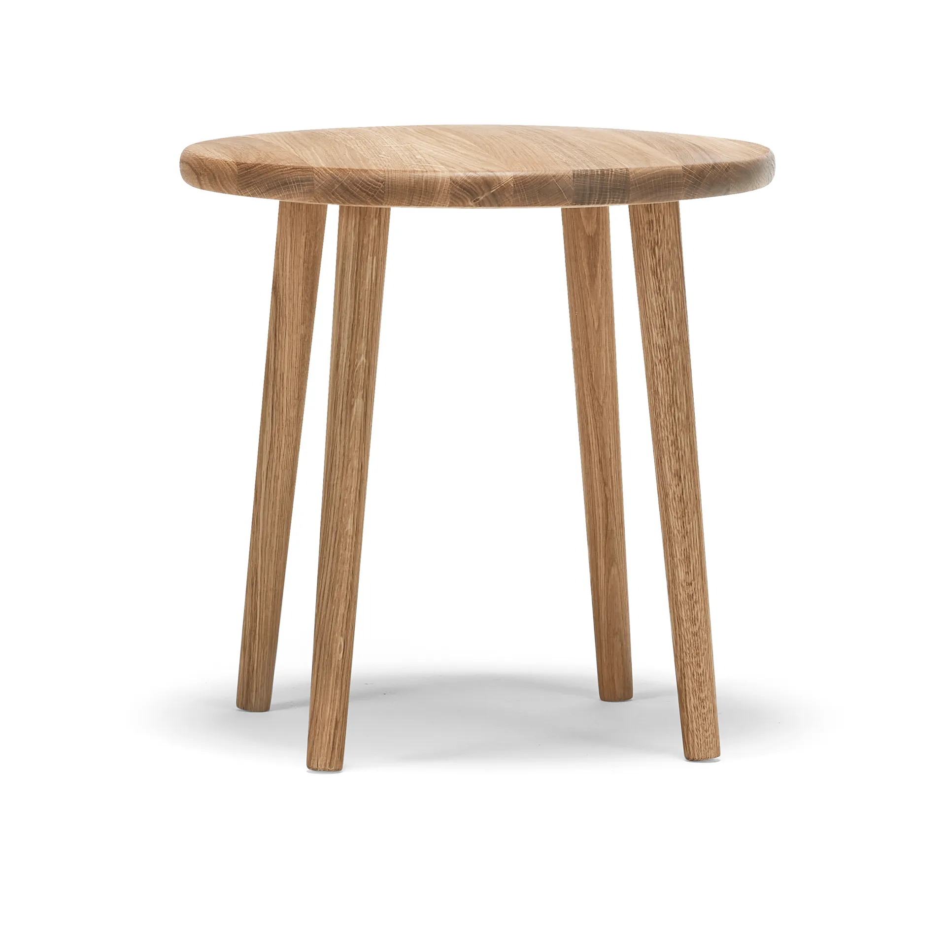 Taboret okrągły Miss Button, Dąb naturalny olejowany, niski, Ø44x45 cm Stolab