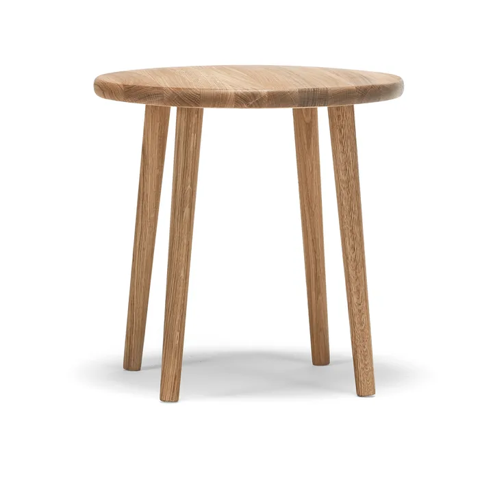 Taboret okrągły Miss Button - Dąb naturalny olejowany, niski, Ø44x45 cm - Stolab