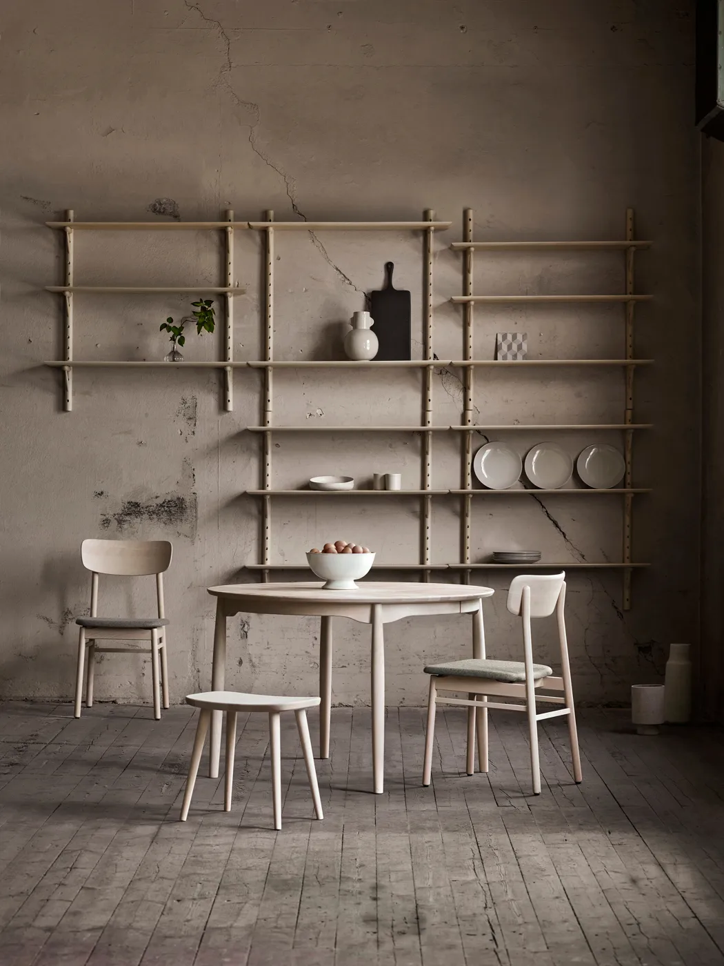 Taboret Palle dąb, Jasny lakier matowy Stolab