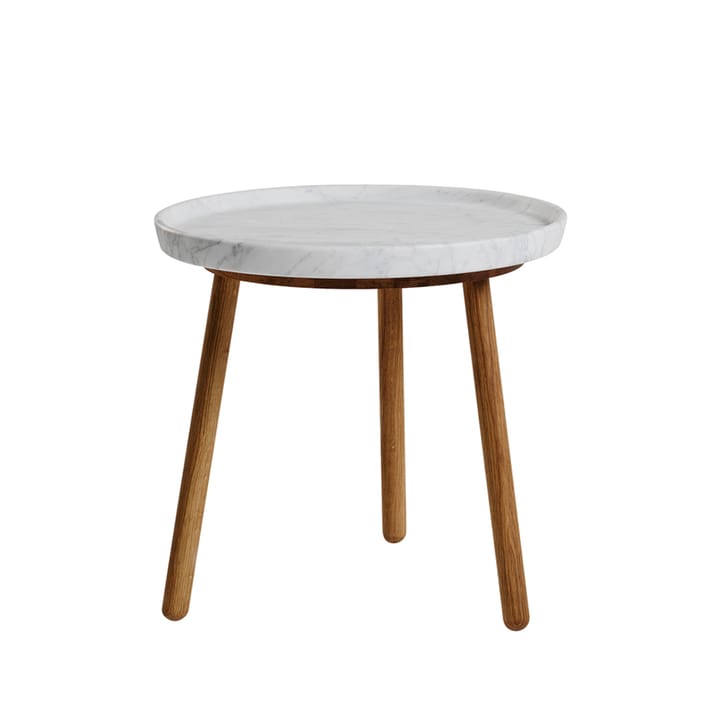 Tureen stół, marmur biały, ø52cm, dąb naturalnie olejowany Stolab